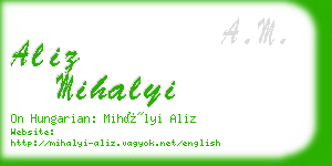 aliz mihalyi business card